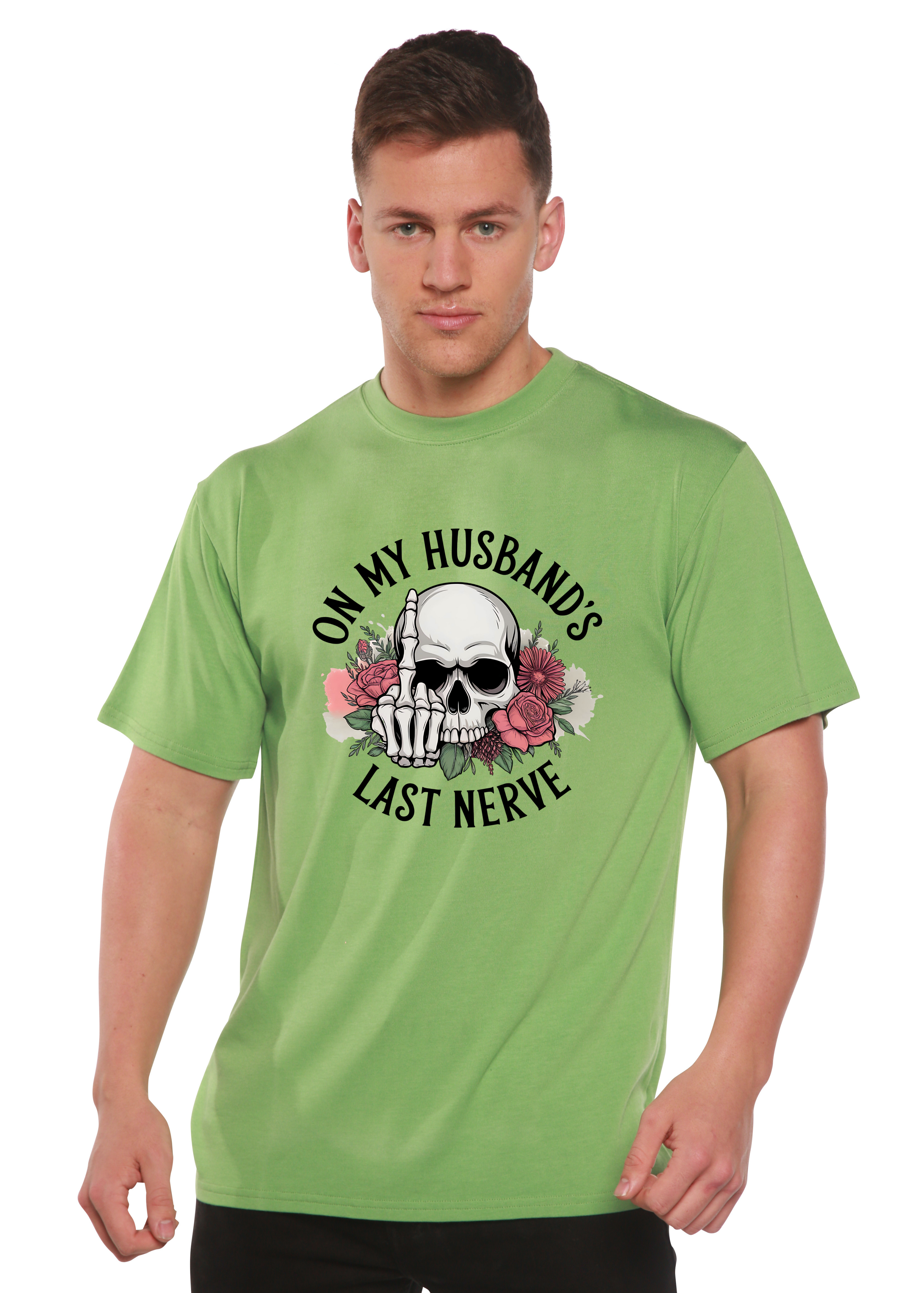 On My Husbands Last Nerve Sublimation Unisex Bamboo/Cotton Graphic T-Shirt